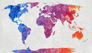 World Map - Abstract Acrylic