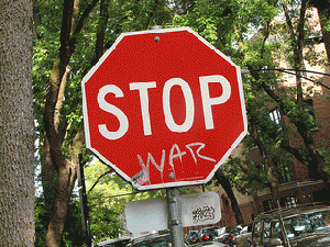 Stop sign graffiti