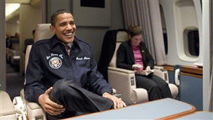 Obama in Air Force One Obama in Air Force One