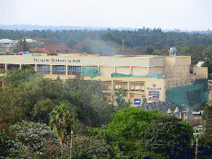 Smoke above Westgate mall