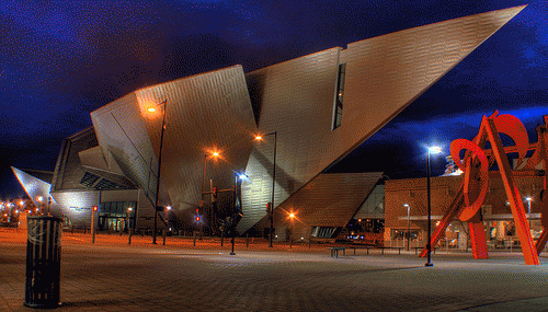 Photo of the Denver Art Museum, architect: Daniel Libeskin, photo by Adam Craind