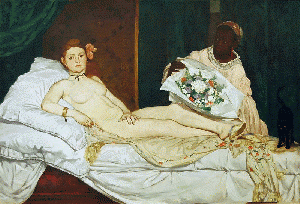 Olympia by Edouard Manet, 1863, col. Musee d'Orsay, From ImagesAttr