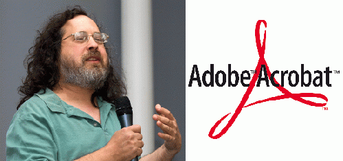 Richard Stallman and the Acrobat logo, From ImagesAttr