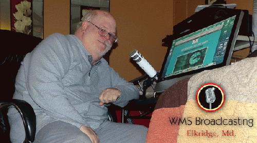 The Author, Bill Schmalfeldt, in his bedroom radio studio