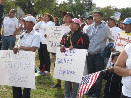 Protesters at an October immigration rally in Washington., From ImagesAttr