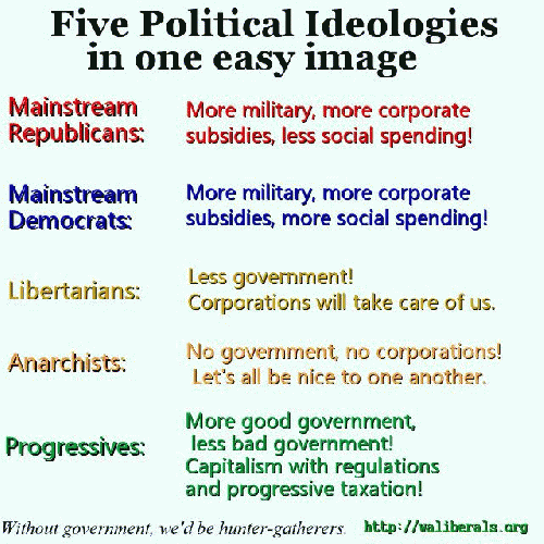 Five Political Ideologies, in one easy image