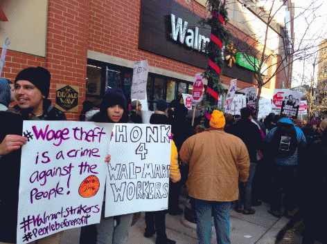 Walmart Fair Wage Protest, Chicago 2013, From ImagesAttr