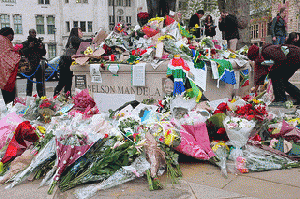 Nelson Mandela tributes in Parliament Square - London, From ImagesAttr