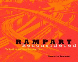 'Rampart Reconsidered'. Cover of the Los Angeles Blue Ribbon Review Panel Report (2006), regarding the Rampart Scandal (1998-2000), where it was discovered that thousands had been falsely imprisoned in Los Angeles.