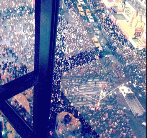 Overhead shot of Occupy Wall Street at Times Square, NY, From ImagesAttr