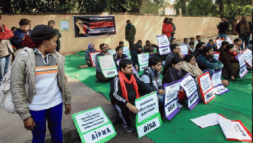 Protests against Somnath Bharti in Delhi