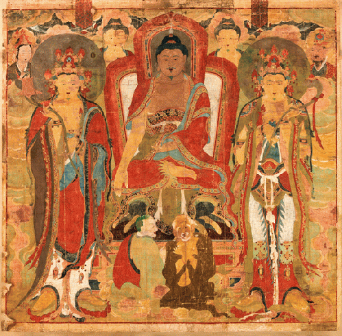 Korean Sakyamuni Triad Painting