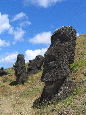 Moai Rano raraku on Easter Island, From ImagesAttr