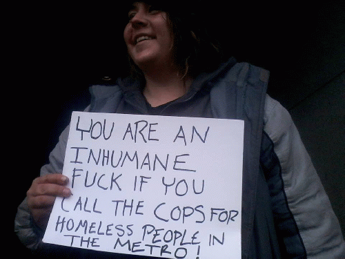 Dani Finger Calls out A non Profit group for calling the police on her for sitting in the metro on a cold winter day Dani Finger Calls out A non Profit group for calling the police on her for sitting in the metro on a cold winter day