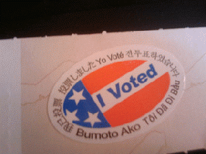 I Voted Sticker in different languages, From ImagesAttr