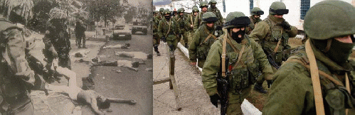 US invading troops in Panama, Russian troops in Crimea (, From ImagesAttr