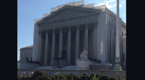 Supreme Court Building with a Facade. I took this photo last summer. It seemed like a look the current court deserves.