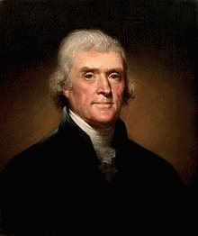 Thomas Jefferson 1800 by Rembrandt Peale, From ImagesAttr