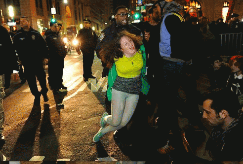 Activist Cecily McMillan being arrested by NYPD at Wall St. demo (