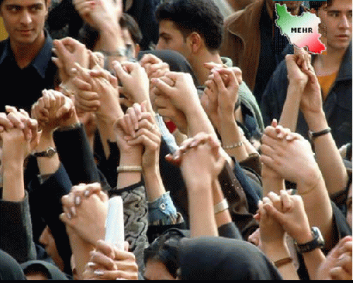 Protesters in Tehran, Iran, From ImagesAttr