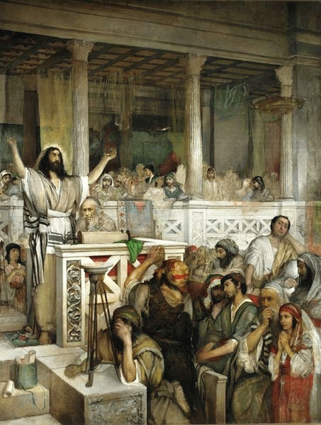 Jesus Preaching in the Synagogue by Maurycy Gottlieb