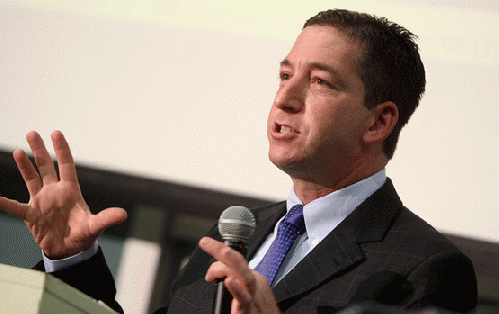 Glenn Greenwald speaks at Young Americans for Liberty's Civil Liberties tour at the University of Arizona in Tucson, Ariz.