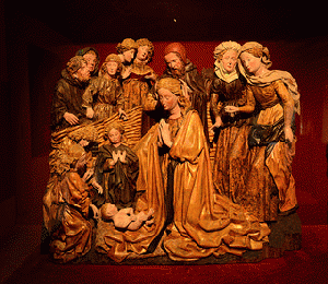 Au musee de l'Oeuvre Notre-Dame : Nativite (Alsace-vers 1470).  Let's all gather 'round --- whether you believe or not --- or suffer the consequences of the law.
