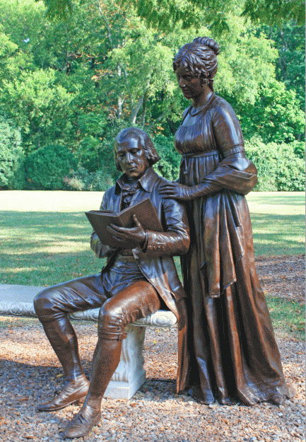 Statue of James and Dolley Madison at Montpelier, Orange VA