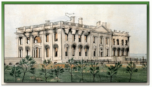 The President's House (burned shell) , 1814-1815. Public domain.