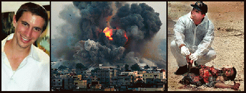 Lieutenant Hador Goldin, Israelis bombing Gaza and a suicide bomber