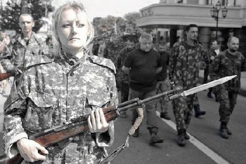 Ukraine Army prisoners marched through Donetsk, From ImagesAttr