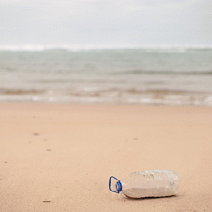 plastic bottle on beach, From ImagesAttr