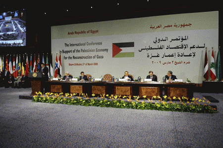 Photo taken on March 2, 2009 shows the general view of an international donors' conference to plan the reconstruction of the Palestinian Gaza Strip in Sharm El-Sheikh, Egypt, on March 2, 2009., From ImagesAttr