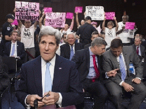 Secretary of State John Kerry Takes On Code Pink in Senate Hearing