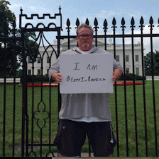 Rotimi at White House, sign says: I am #LostInAmerica Rotimi at White House, sign says: I am #LostInAmerica