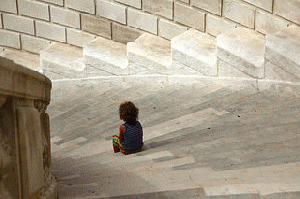 halfway to heaven : child on a staircase, marseilles, france (2014), From ImagesAttr
