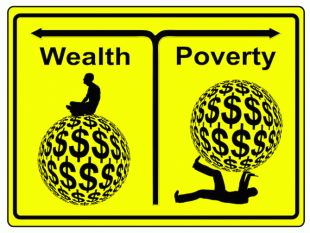Concept sign of social and economic inequity and the worldwide wealth gap, From ImagesAttr