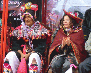 Evo Morales,  Eli Salguero at Pujllay