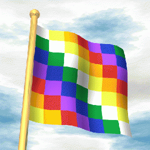 Wiphala, the flag of the Aymara is now a national symbol recognized under the constitution