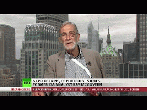 Ray McGovern talks about his brutal arrest by NYPD on Thursday night, preventing him from attending a  talk given by General Petraeus...