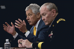 Joint Chiefs of Staff Chairman Gen. Martin Dempsey and US Secretary of Defense Chuck Hagel, From ImagesAttr