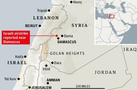 Israeli air strike near Damascus international airport on December 7, 2014 was the seventh major unprovoked attack of its kind since 2011, From ImagesAttr