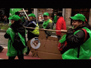 Belgian protest against austerity turns violent Tens of thousands of trade unionists have staged a general strike across Belgium on Thursday., From ImagesAttr