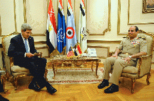 US Secretary of State Kerry Meets With Egyptian Military Leader General al-Sisi in Cairo 2013-11-03