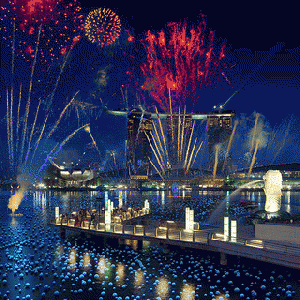 Looks like the Sky will bleed with Colors tonight @ Marina Bay... Wishing everyone a wonderful evening of fun & excitement! Happy New Year from Singapore!