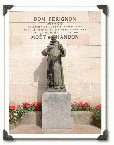 Statue of Dom Perignon.