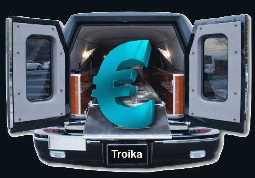 The Troika is selling dead Euros from its hearse Troika, From ImagesAttr