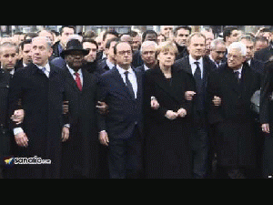 Israeli Prime Minister Benjamin Netanyahu managed to ruffle a few feathers while Out of Step with French Leaders at Paris Rally, From ImagesAttr