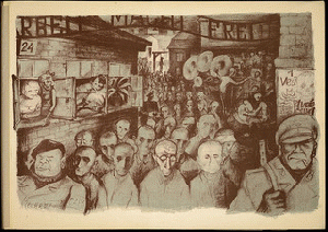 Lithograph by Leo Haas (1901-1983), Holocaust artist,  who survived Theresienstadt and Auschwitz, From ImagesAttr