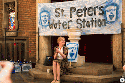 St. Peter's Water Station, small sign: Water is Love